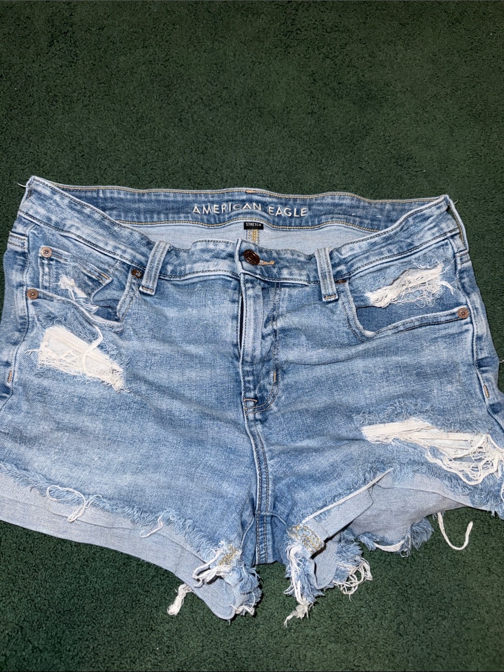 American Eagle Outfitters Light Wash Distressed Jean Shorts